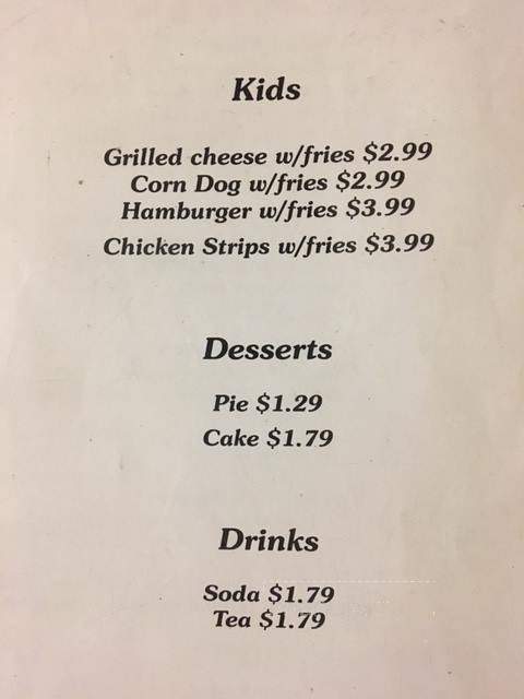 Junction Cafe & Dairy Bar - Plainview, AR menu_pic
