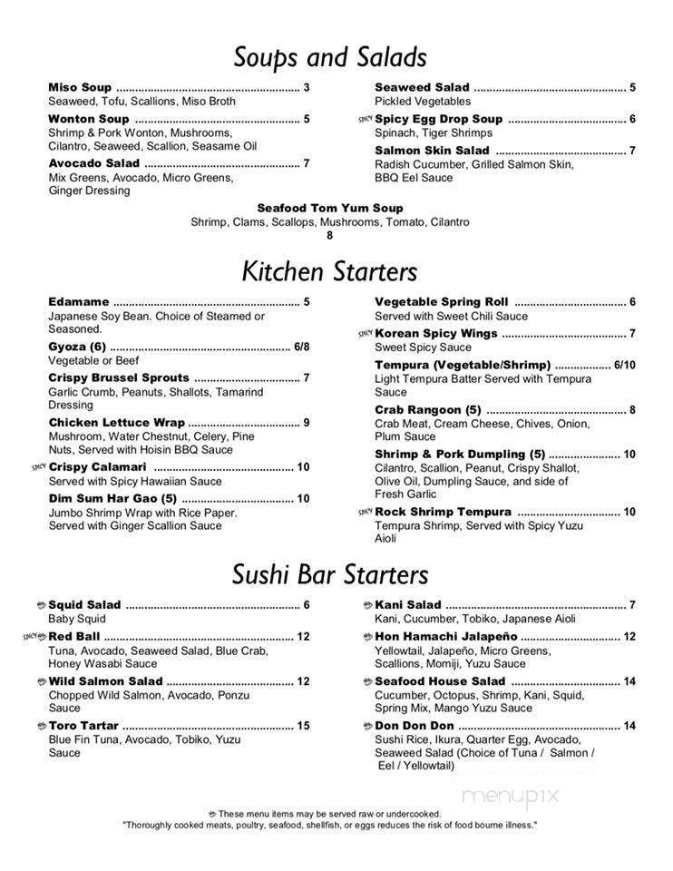 Mizzu Asian Bistro & Hibachi - Cromwell, CT menu_pic