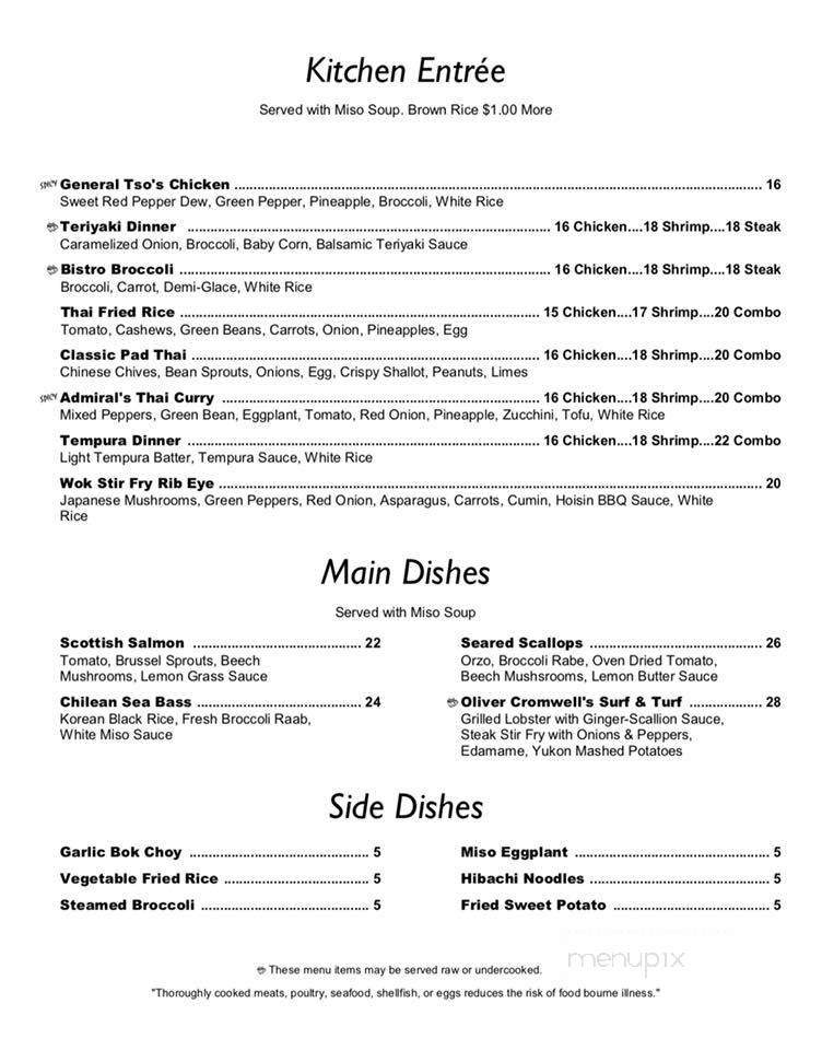 Mizzu Asian Bistro & Hibachi - Cromwell, CT menu_pic
