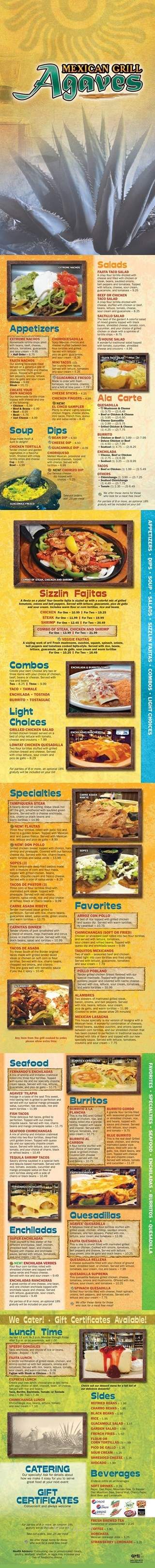 Agaves Mexican Grill - Fort Wayne, IN menu_pic