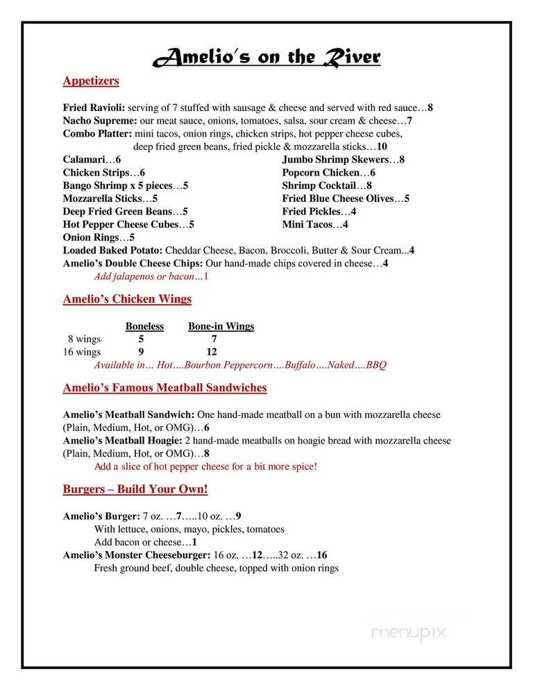 Amelio's - Logansport, IN menu_pic