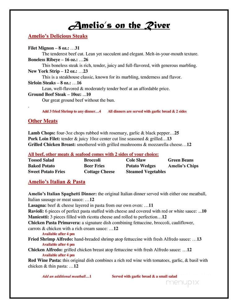 Amelio's - Logansport, IN menu_pic