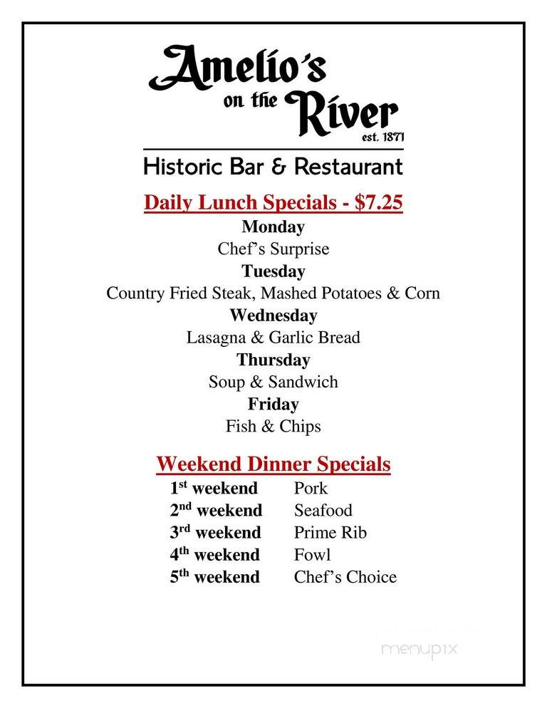 Amelio's - Logansport, IN menu_pic