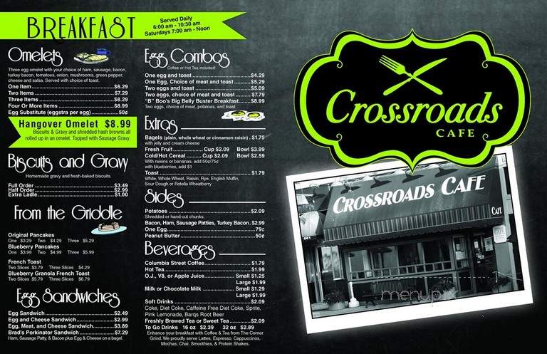 Boo's Crossroads Cafe - Terre Haute, IN menu_pic