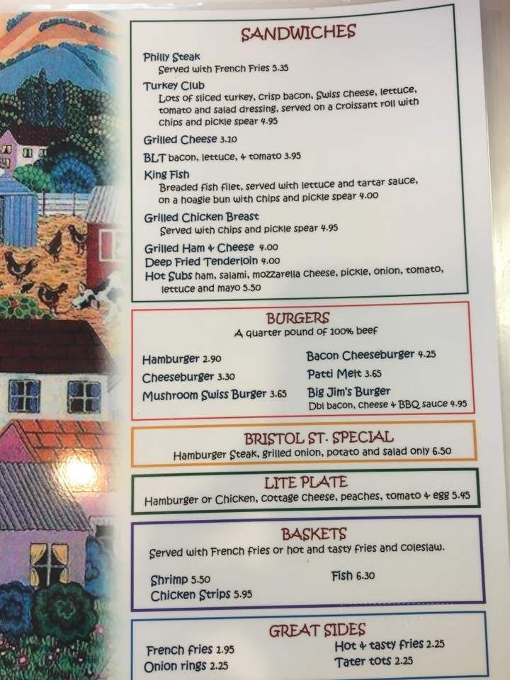 Bristol Street Cafe - Elkhart, IN menu_pic