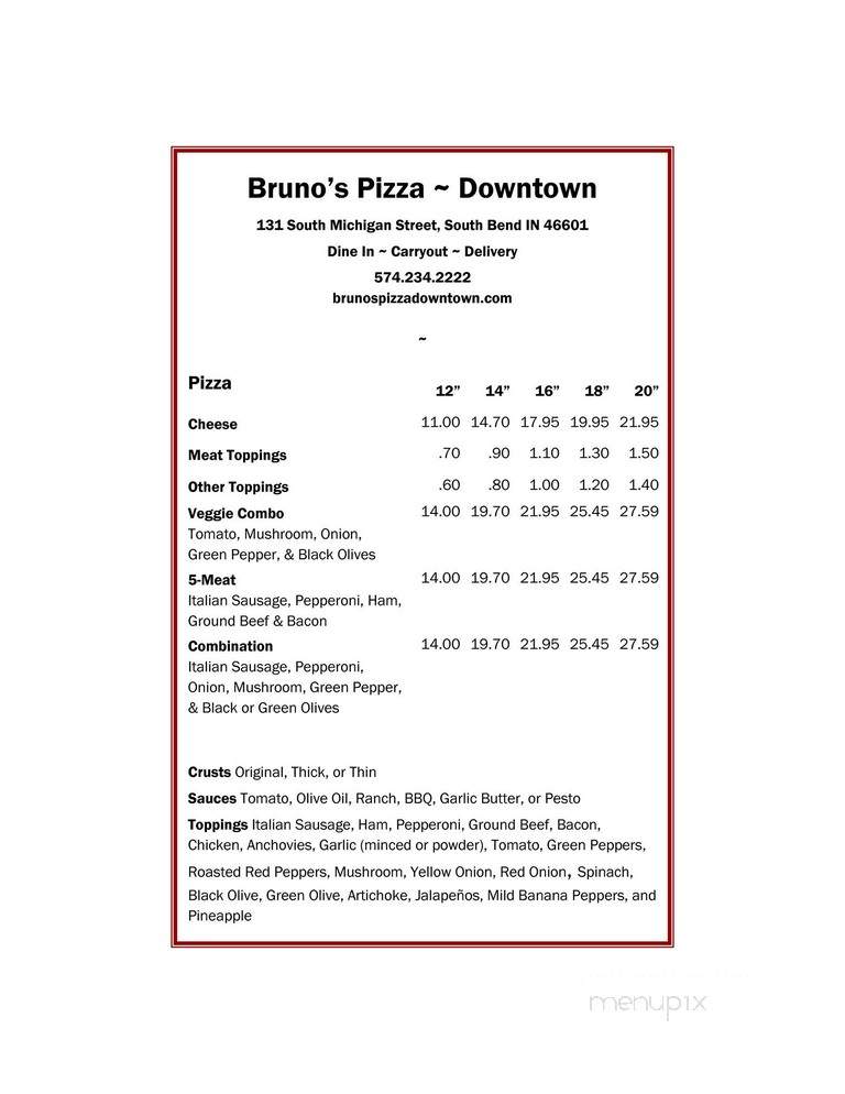 Bruno's Pizza - South Bend, IN