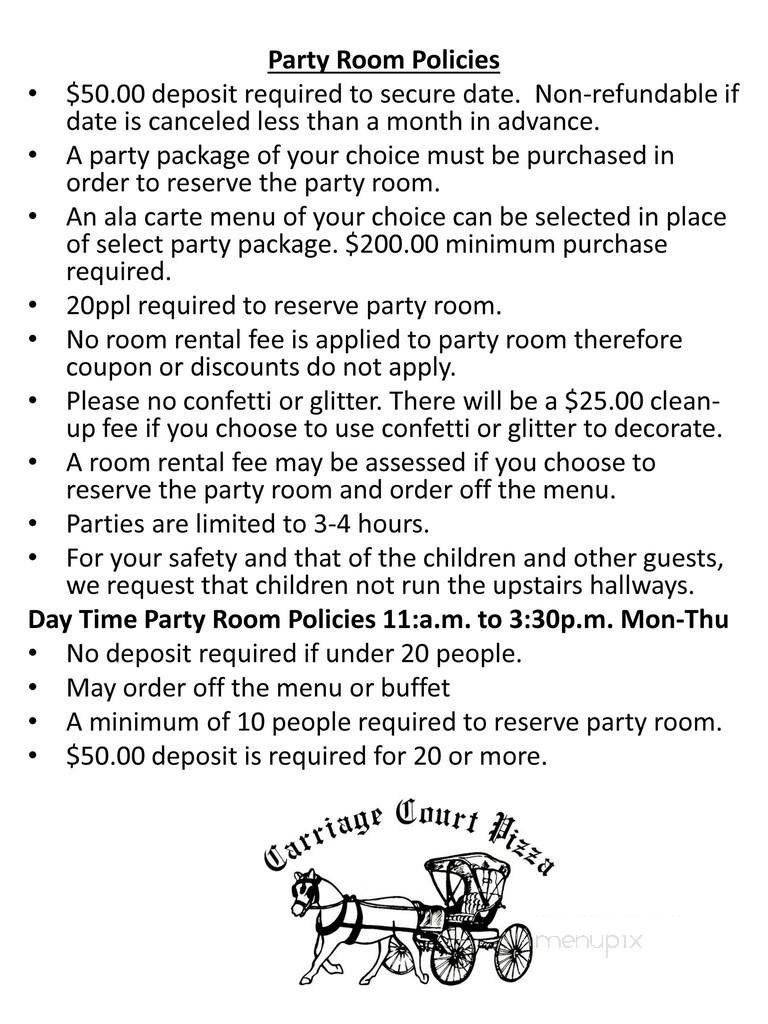 Carriage Court Pizza - Crown Point, IN menu_pic