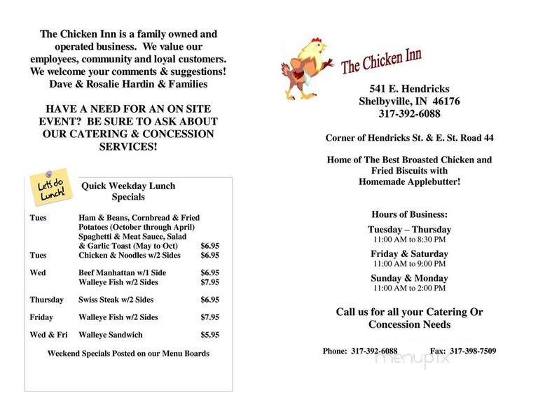 Chicken Inn - Shelbyville, IN menu_pic