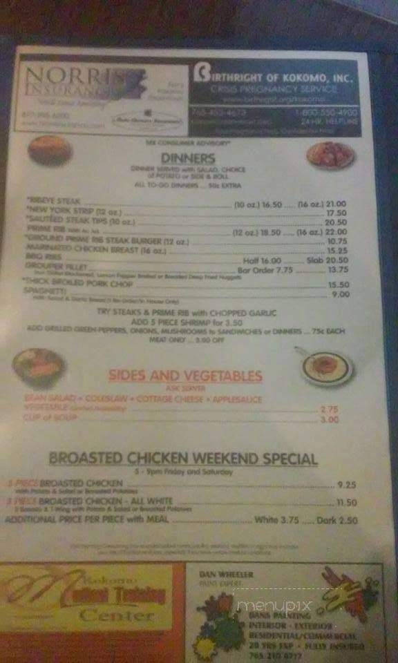 Corner Pub - Kokomo, IN menu_pic