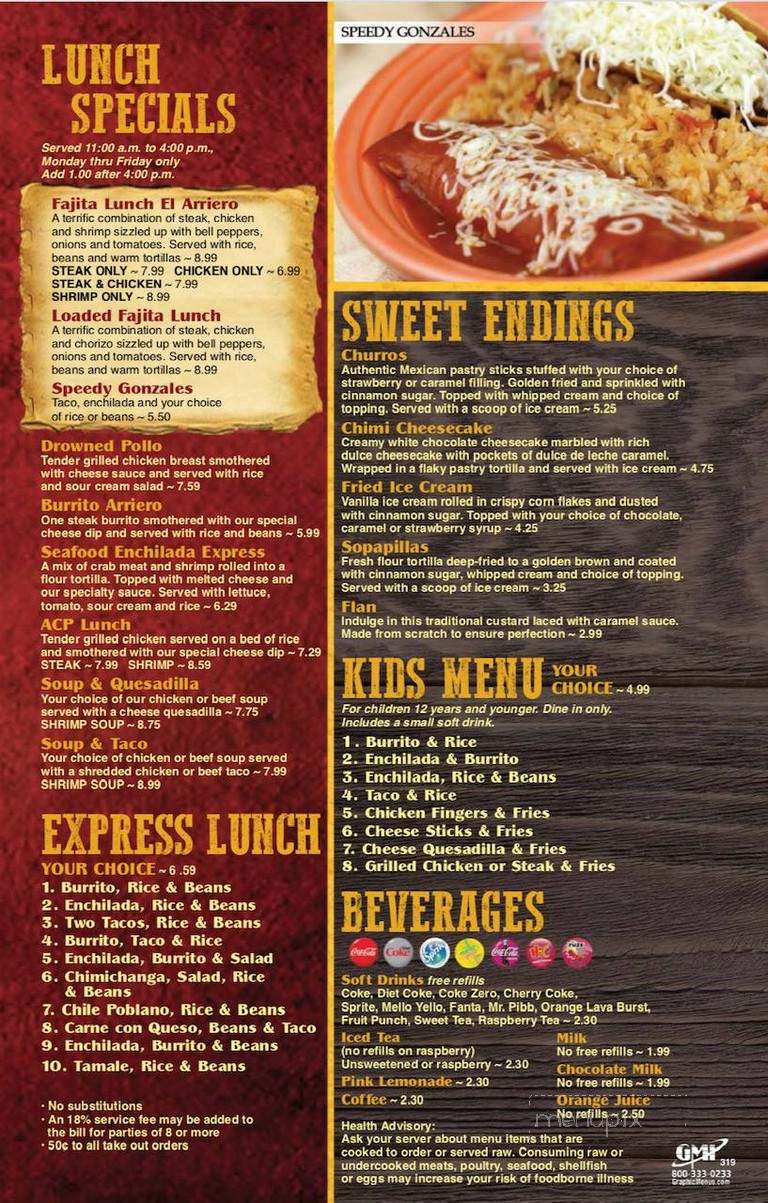 El Arriero - Kokomo, IN menu_pic