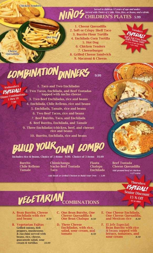 El Meguey Mexican Restaurant - Boonville, IN menu_pic