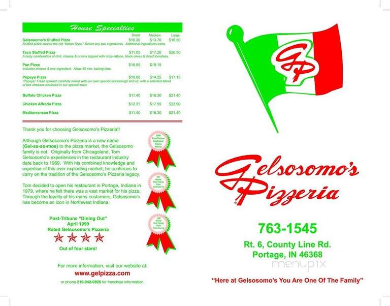 Gelsosomo's Pizzeria - Chesterton, IN