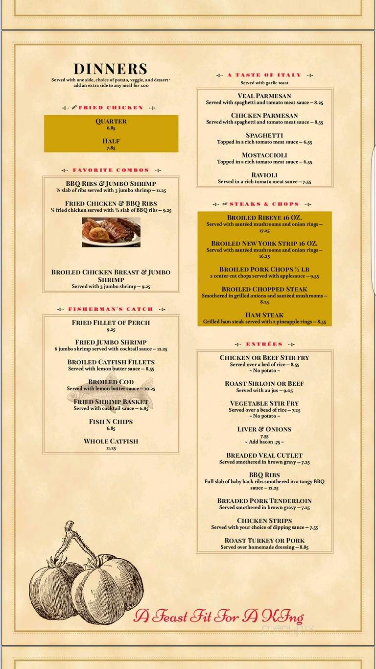 Good Table Family Restaurant - Kentland, IN menu_pic