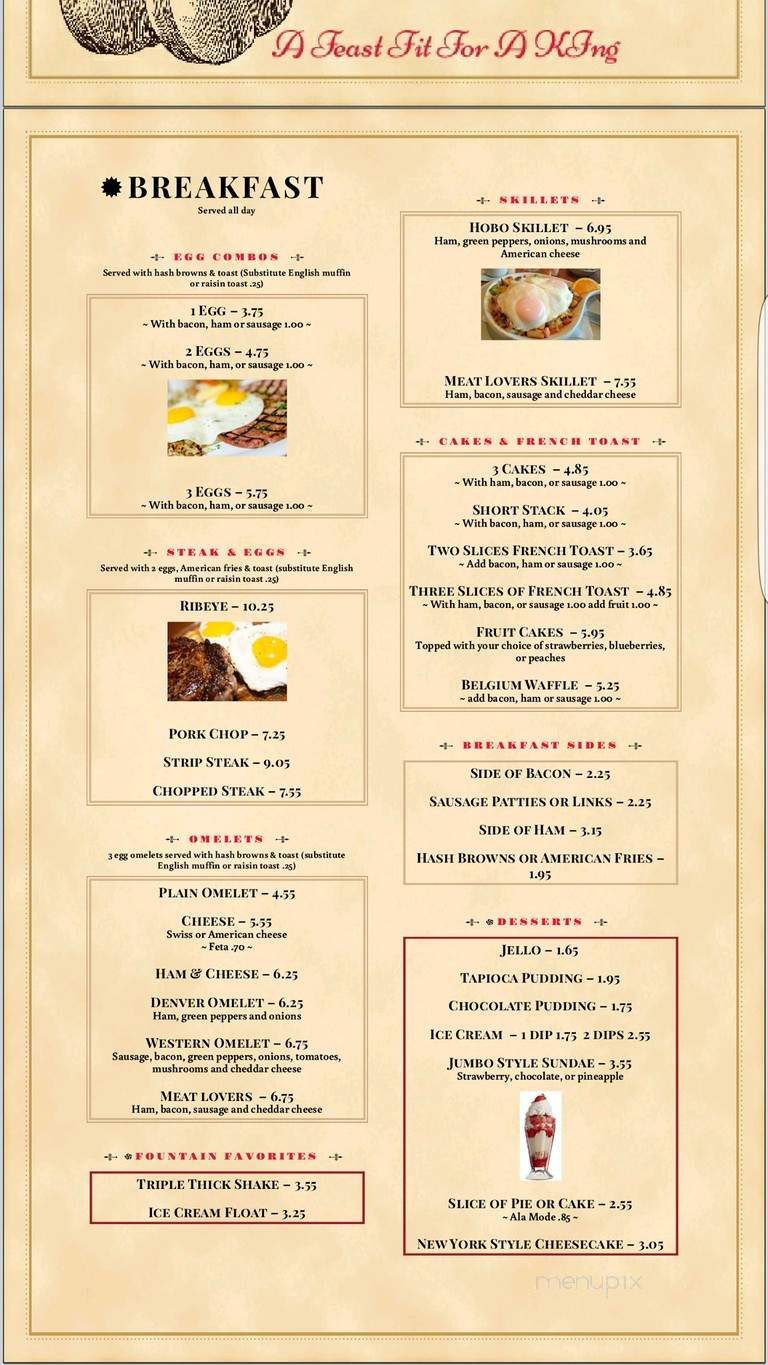 Good Table Family Restaurant - Kentland, IN menu_pic