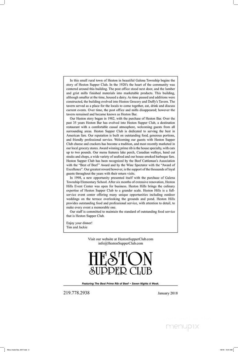 Heston Supper Club - La Porte, IN