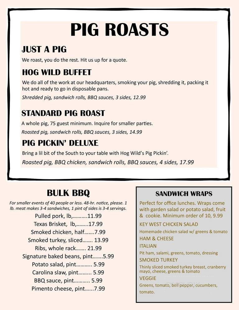 Hog Roasters - Warren, IN menu_pic