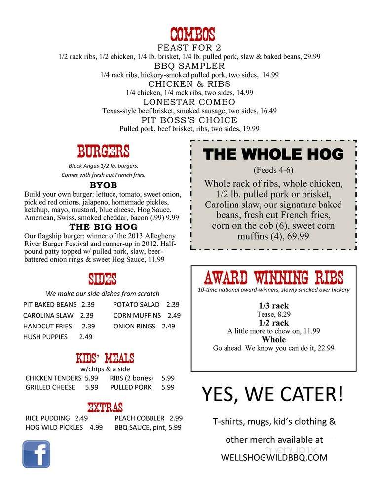 Hog Roasters - Warren, IN menu_pic