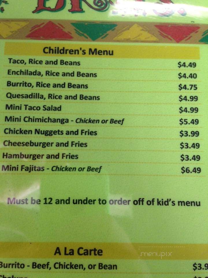 Mario Brothers Mexican Restaurant - Rockville, IN menu_pic