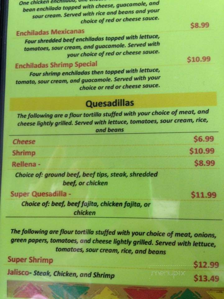 Mario Brothers Mexican Restaurant - Rockville, IN menu_pic