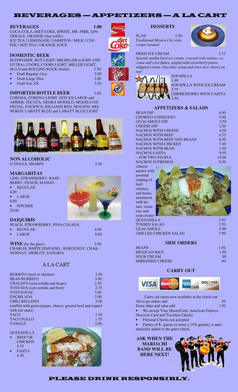 Mi Camino Real Mexican Restaurant - Plymouth, IN menu_pic