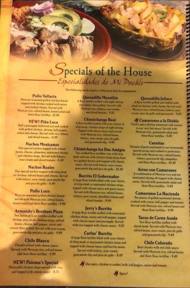 Mi Pueblo Mexican Restaurant - Washington, IN menu_pic