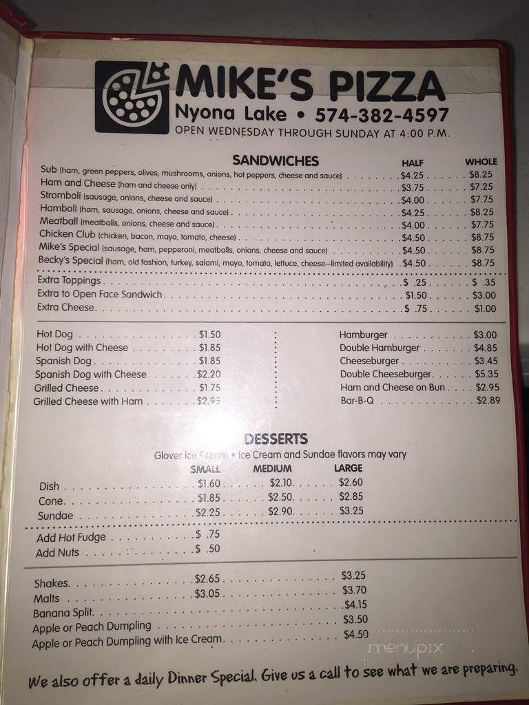 Mike's Pizza - Macy, IN menu_pic