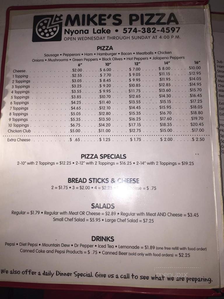 Mike's Pizza - Macy, IN menu_pic