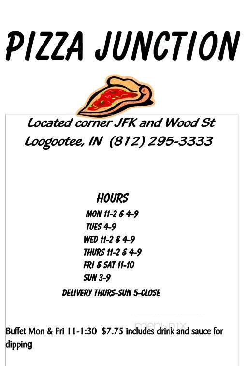 Pizza Junction - Loogootee, IN menu_pic