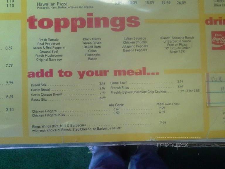 Pizza King Of North Webster - North Webster, IN menu_pic