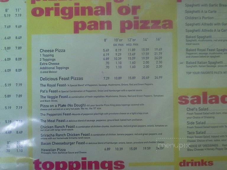 Pizza King Of North Webster - North Webster, IN menu_pic