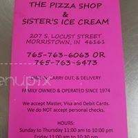 The Pizza Shop & Sister's Ice Cream - Morristown, IN menu_pic