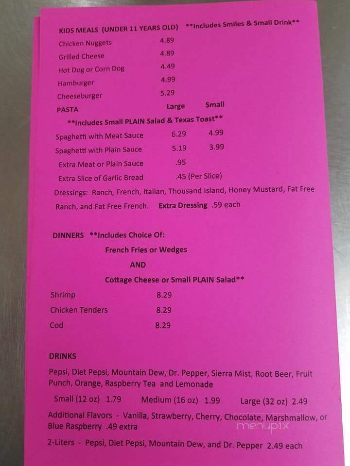 The Pizza Shop & Sister's Ice Cream - Morristown, IN menu_pic