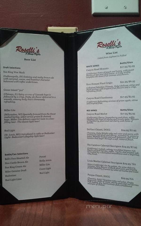 Roselli's Pizza - Carmel, IN menu_pic