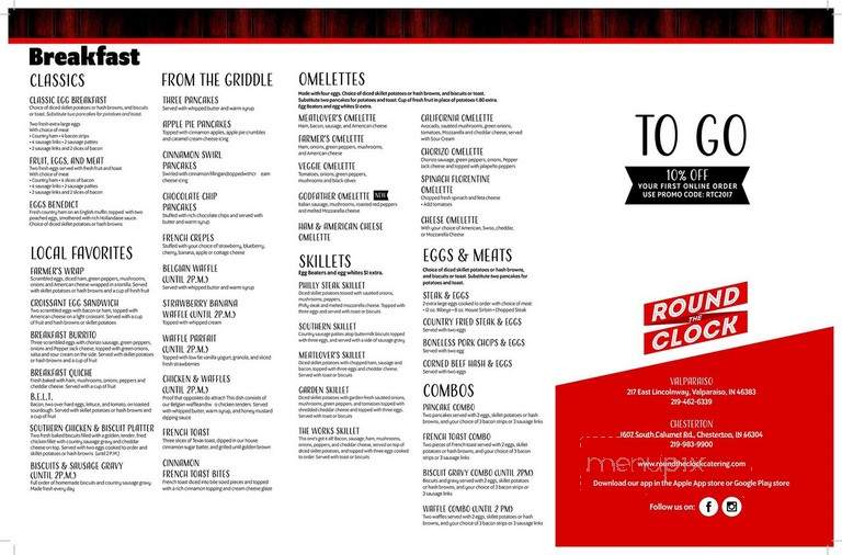 Round The Clock Restaurant - Valparaiso, IN menu_pic