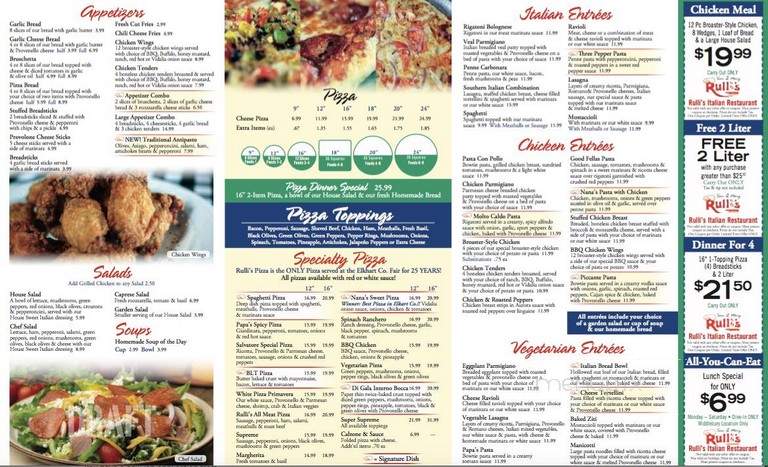 Rulli's Italian Rest - Middlebury, IN menu_pic