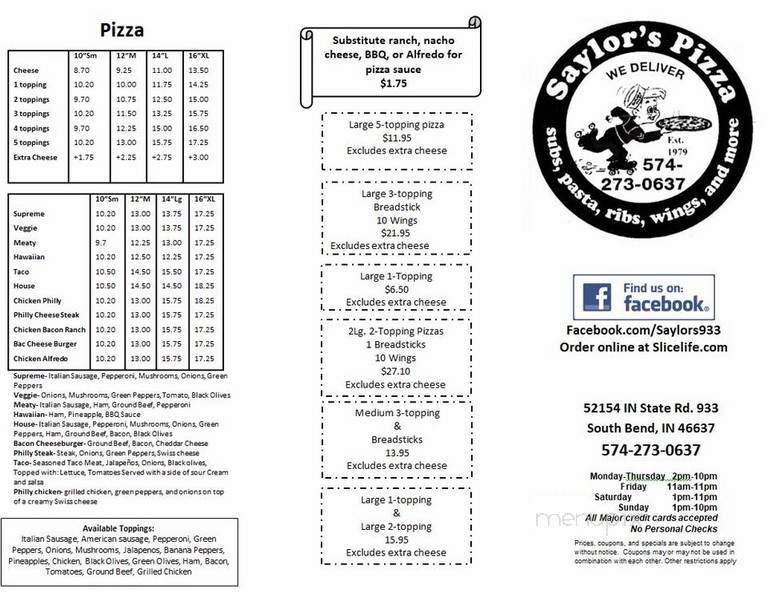 Saylor's Pizza - South Bend, IN