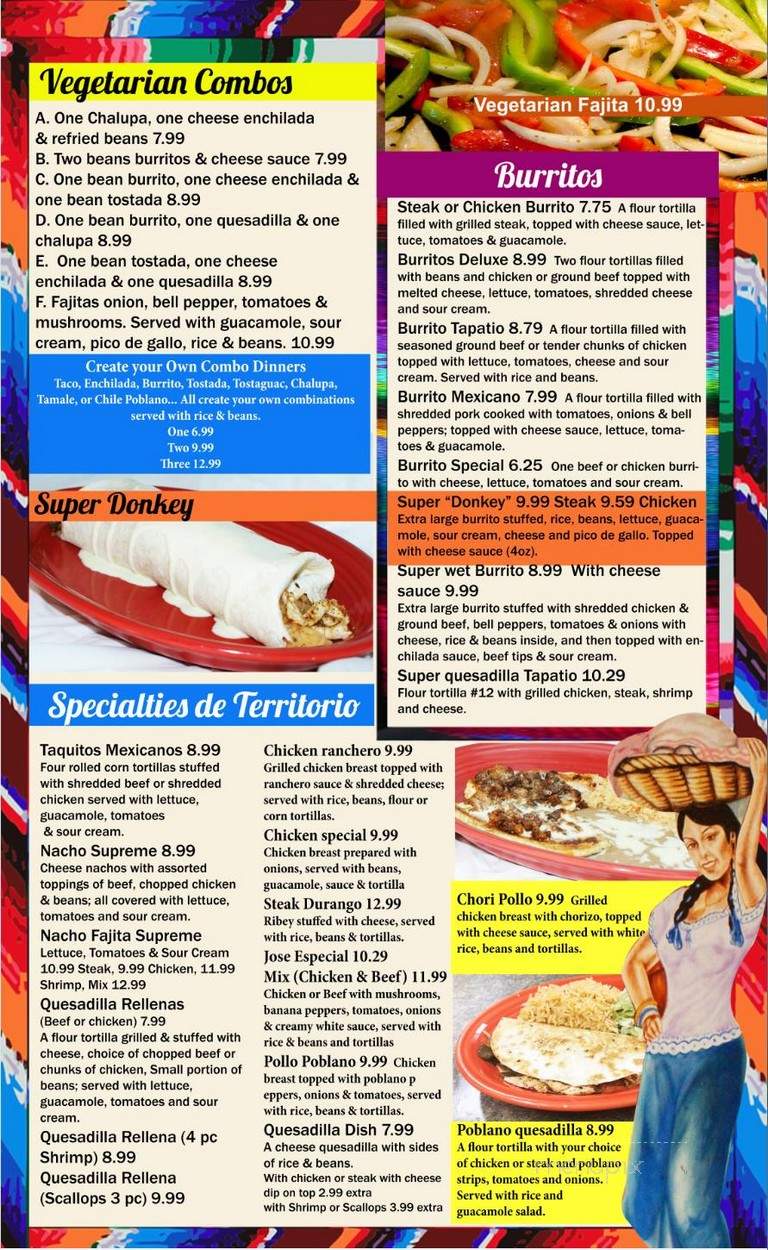 Tapatio Mexican Restaurant - Madison, IN menu_pic