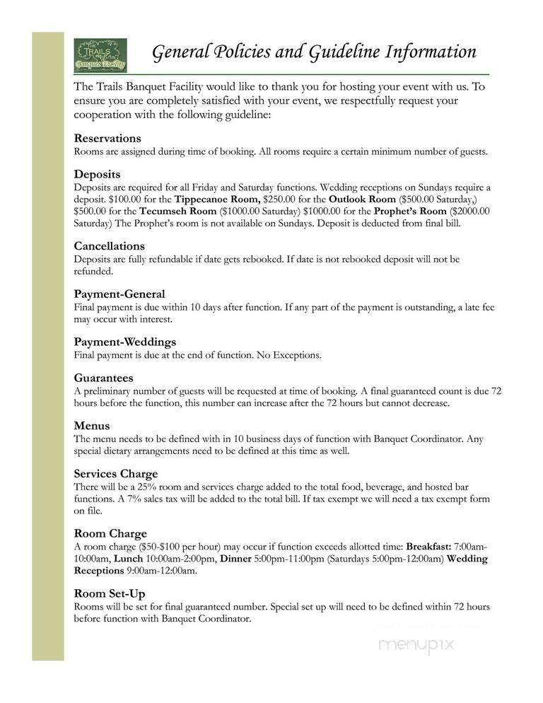 Trails - West Lafayette, IN menu_pic