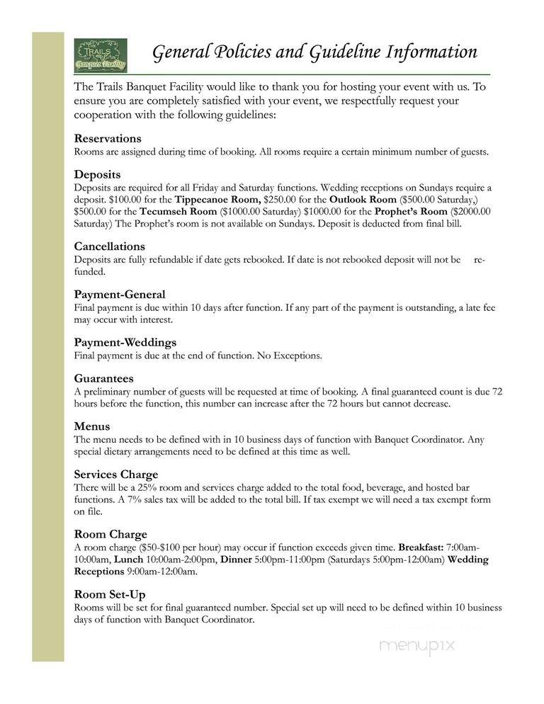 Trails - West Lafayette, IN menu_pic