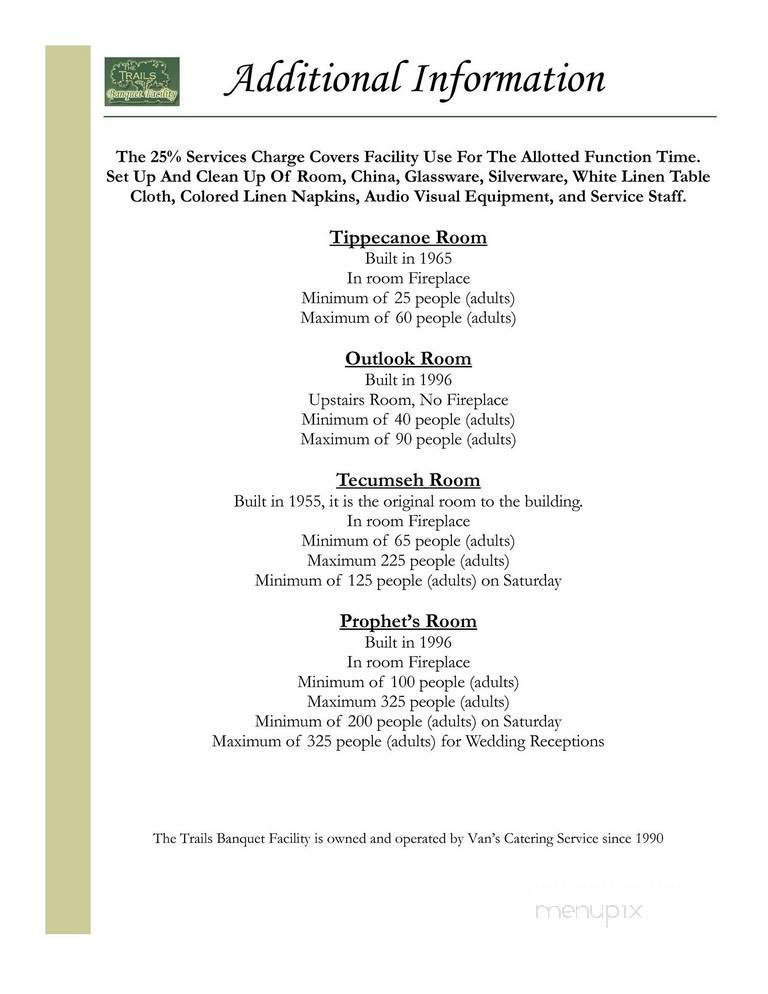 Trails - West Lafayette, IN menu_pic