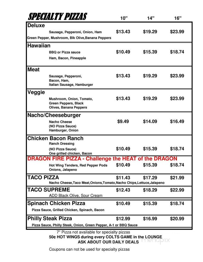 Y-Not Pizza - New Palestine, IN menu_pic