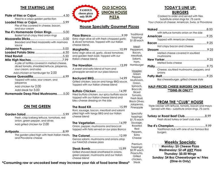 The 4's Sports Pub - Framingham, MA menu_pic