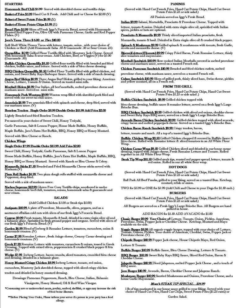 Joco's Bar & Kitchen - Waltham, MA menu_pic