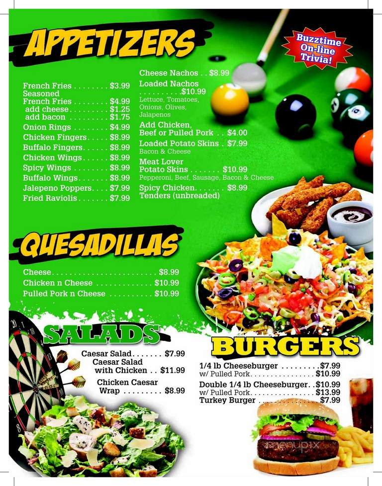 Racks Bar & Grill - Plaistow, NH menu_pic