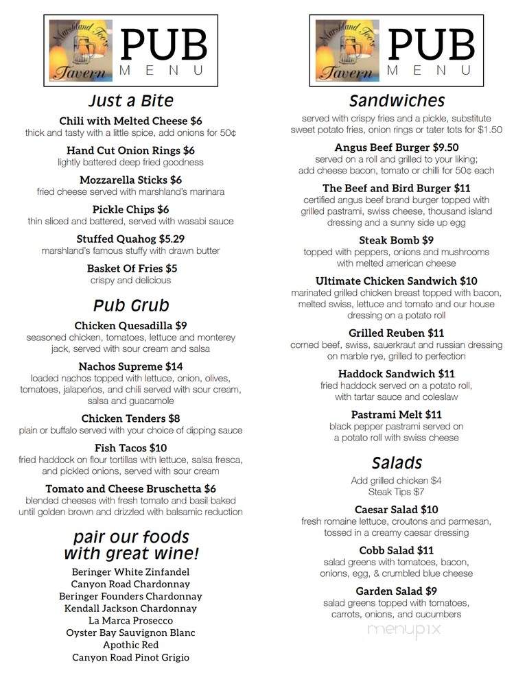 Too's Tavern - Sandwich, MA menu_pic