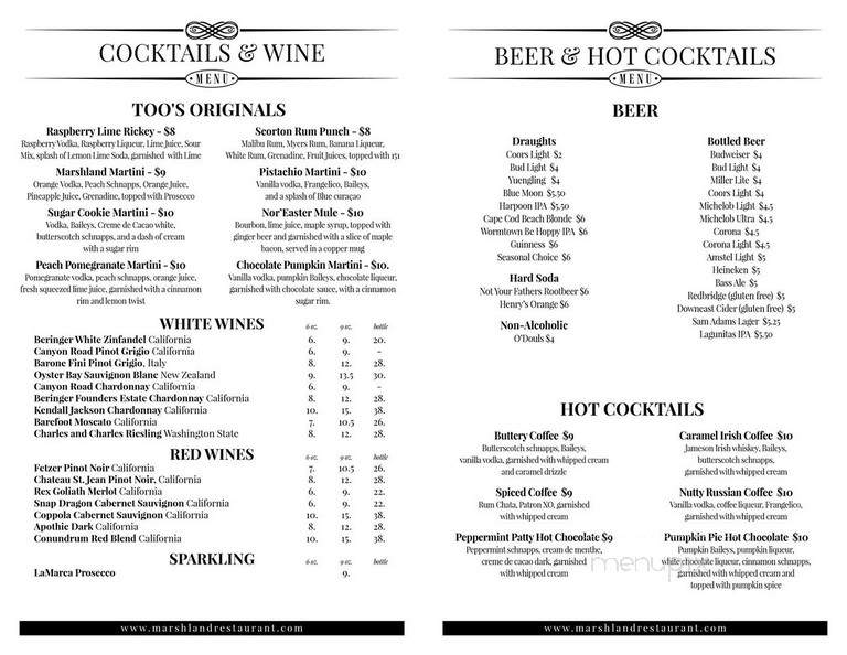 Too's Tavern - Sandwich, MA menu_pic