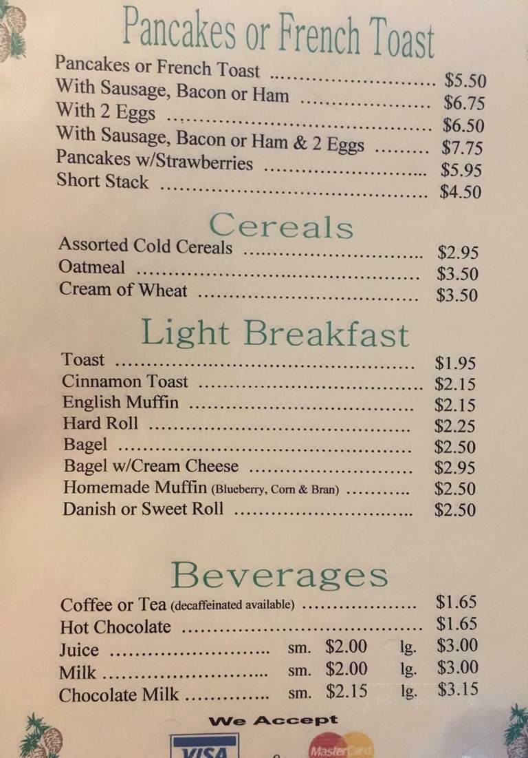 Black Bear Restaurant - Pottersville, NY menu_pic