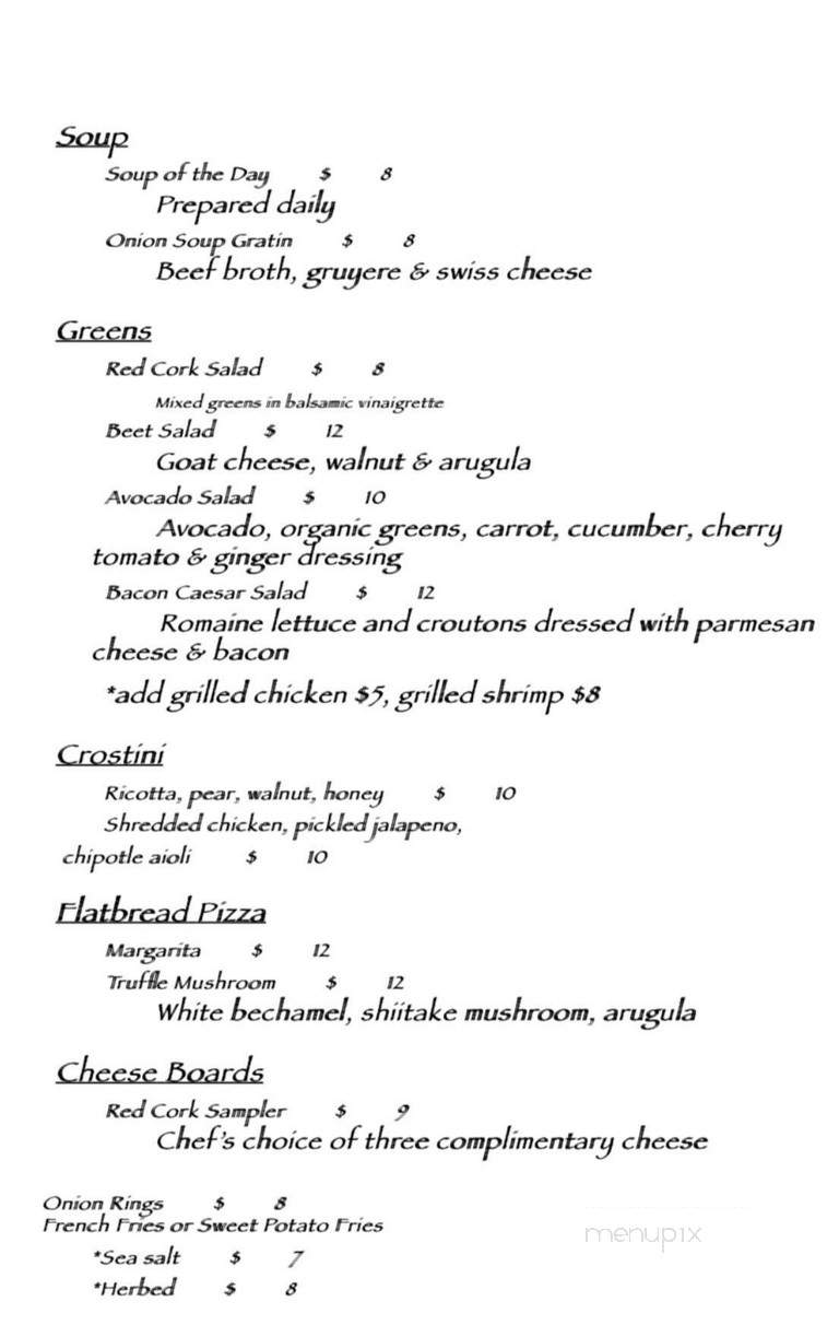Redcork - New York, NY menu_pic