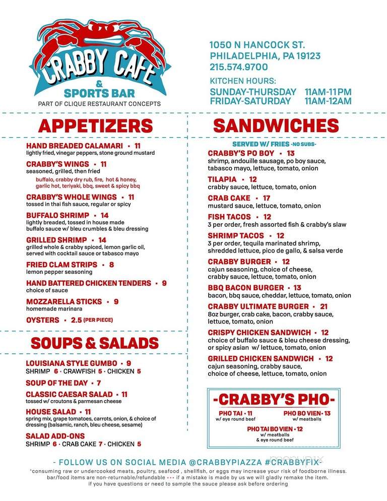 Crabby Cafe and Sports Bar - Philadelphia, PA
