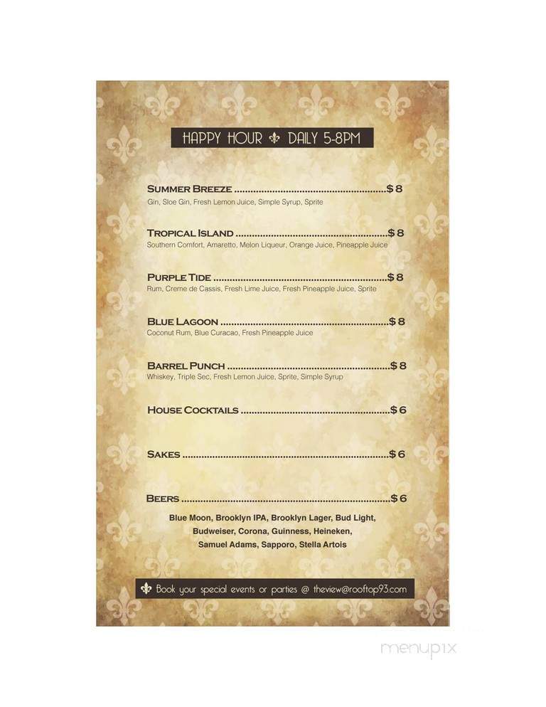 Premier Lounge - New York, NY menu_pic
